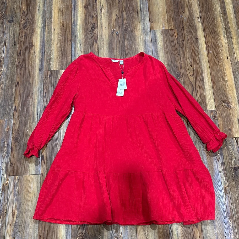 Kaktus Vibrant Red 100% Cotton Dress